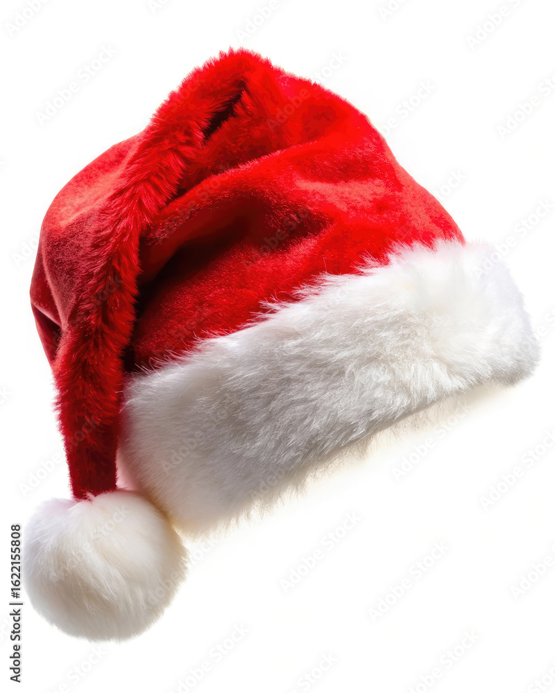 red santa claus hat isolated on white background red santa claus hat isolated on white background