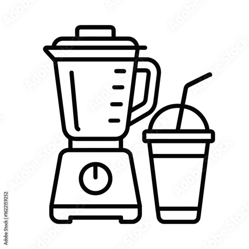 Blender and Smoothie To Go Cup Icon Vector