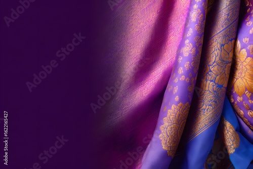Asian Saree shown on the shop. Clothing or saree shop web banner.
