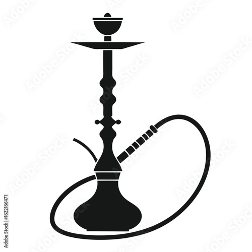 Flat Black Icon of Arabic Shisha Hookah