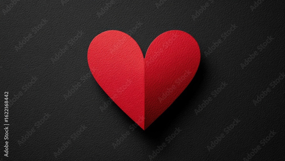 Obraz premium Red paper heart on dark background (1)