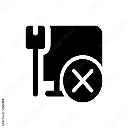 Black and white graphic icon showing a computer with an x symbol indicating an error or deletion issue