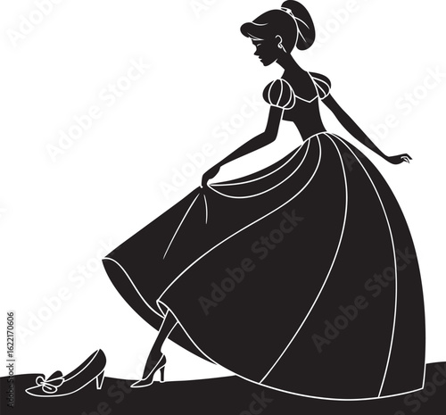 Chic Girl Silhouette in Short Dress