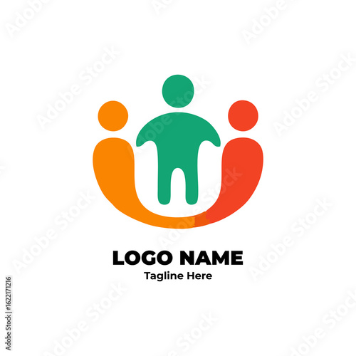 Integrated Teamwork and HR Identity Logo: Global Human Network and Inclusion Icon