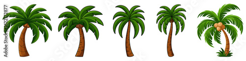 tropical palm tree emoji with green fronds and brown trunk