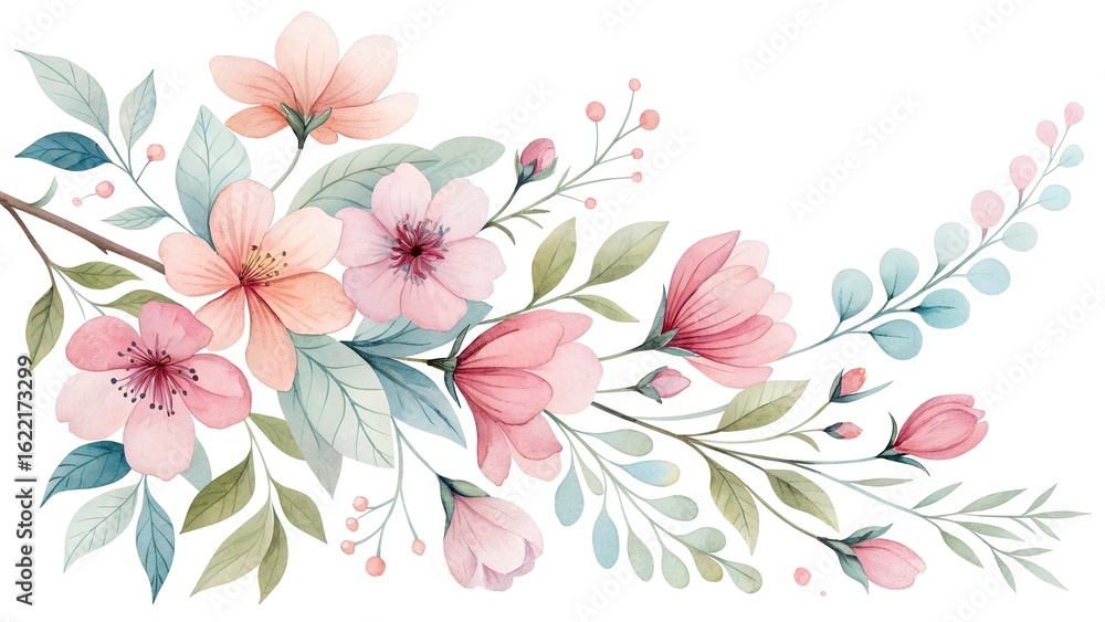 Fototapeta premium watercolor floral background