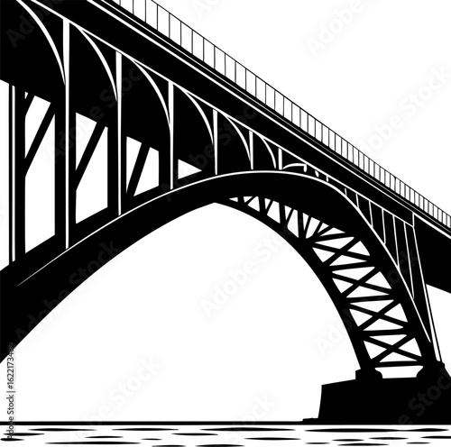 Historic Arch Bridge Silhouette for Scenic Travel