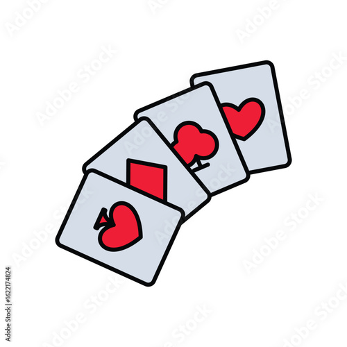 cards lineal color line icon with white background vector stock illustration