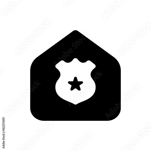 Black rounded square with a curled page corner revealing a white interior space in simple graphic style