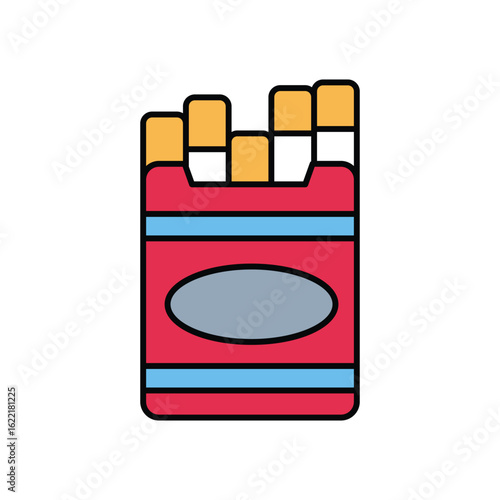 cigarettes lineal color line icon with white background vector stock illustration