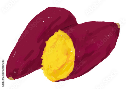 焼き芋、さつまいものイラスト素材