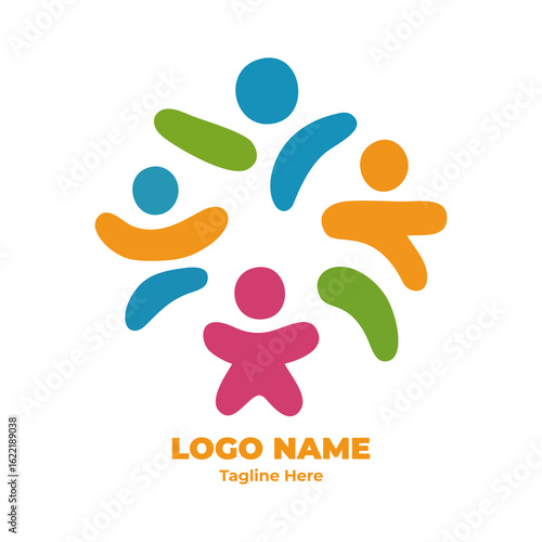 Unified Teamwork Solution: Modern Human Connection Icon for Social Networking, Inclusion, and Global Partnership Branding