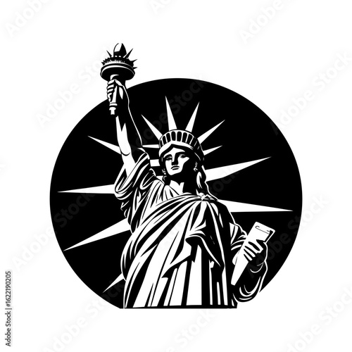statue liberty vector art silhouette