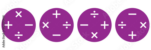 Round plus sign and minus sign icon set. Vector. plus minus icon. plus-minus math sign, positive and negative symbol, addition and subtraction sign, vector illustration. EPS 10.