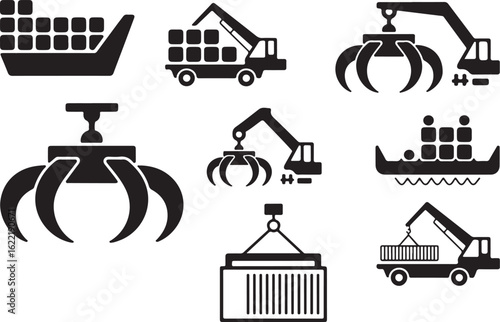 Cargo Handling and Loading Icon Set