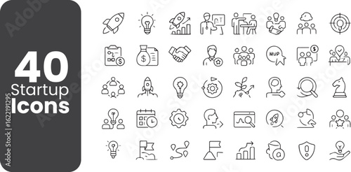 Startup Icons Set Business and Innovation