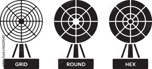 Fan Grid and Pattern Design Icons