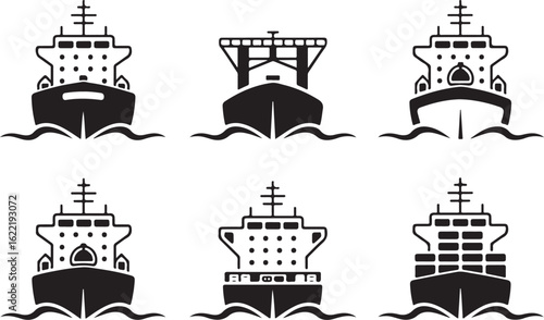 Front View of Cargo Ships