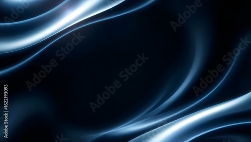  Ultra Smooth 4K Abstract Navy Silver Business Background with Glow Accents and Clear Text Space Area