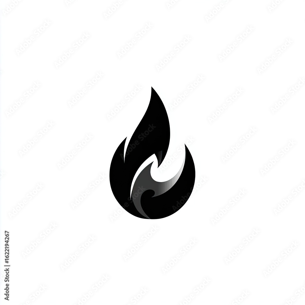 Abstract logo of a stylized drop-shaped flame Abstract logo of a stylized drop-shaped flame