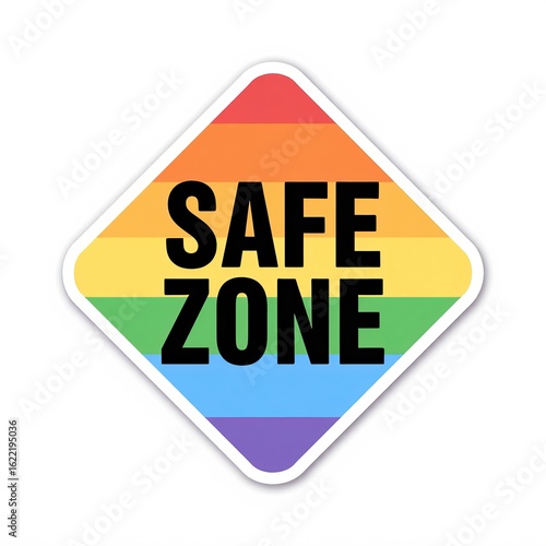 A colorful sign displays 