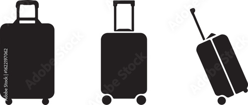 Travel bag icon set. vacation, tourism and luggage symbol.