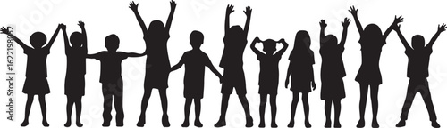Vector silhouette of children