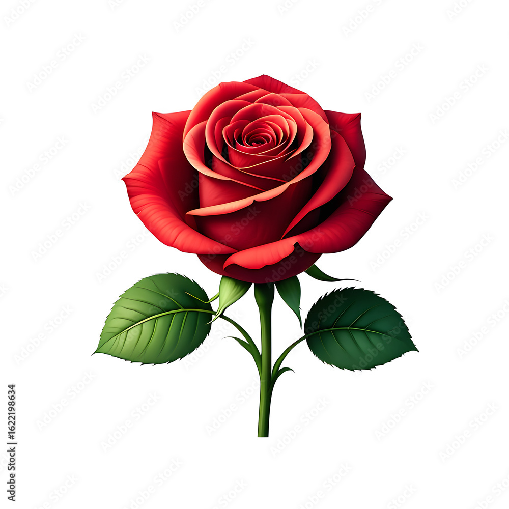 Fototapeta premium Perfectly Rendered Red Rose