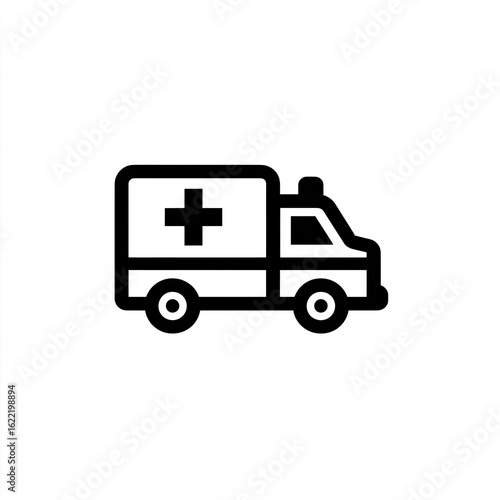 Wallpaper Mural Simple black outline illustration of an ambulance Torontodigital.ca