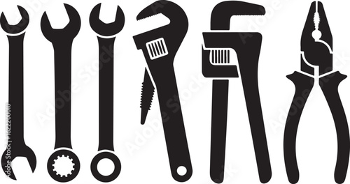 wrench silhouette vector illustration