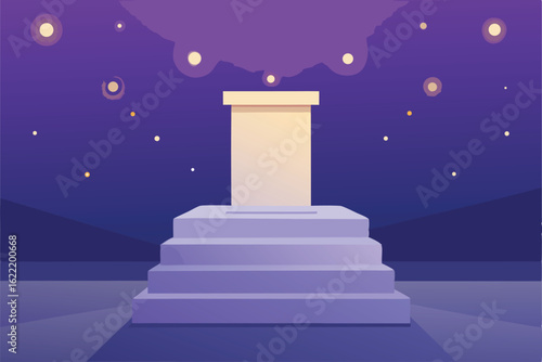 black podium under warm studio lighting  luxuriofus 