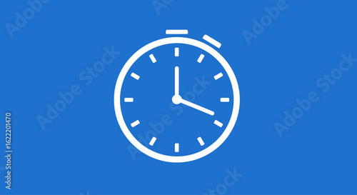 Free Download Vector clock icon illustration with minute and hour hands on a circular face, a business symbol of time and deadlines - GFXLoad