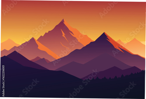 backlit mountain range during sunset   (1).eps