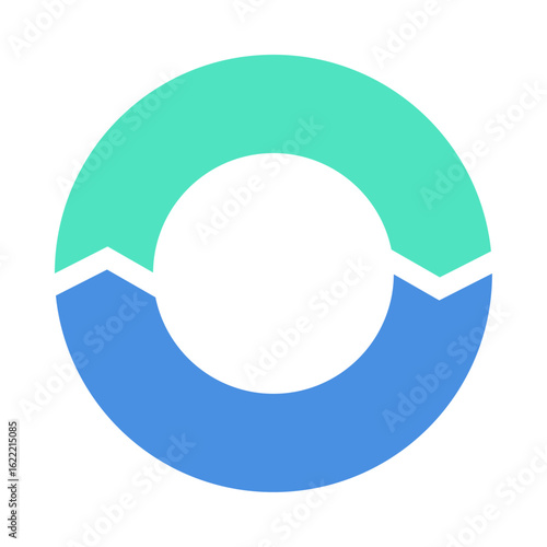 循環型プロセスを示す円形チャート図形2　カラー　サイクル図　循環矢印