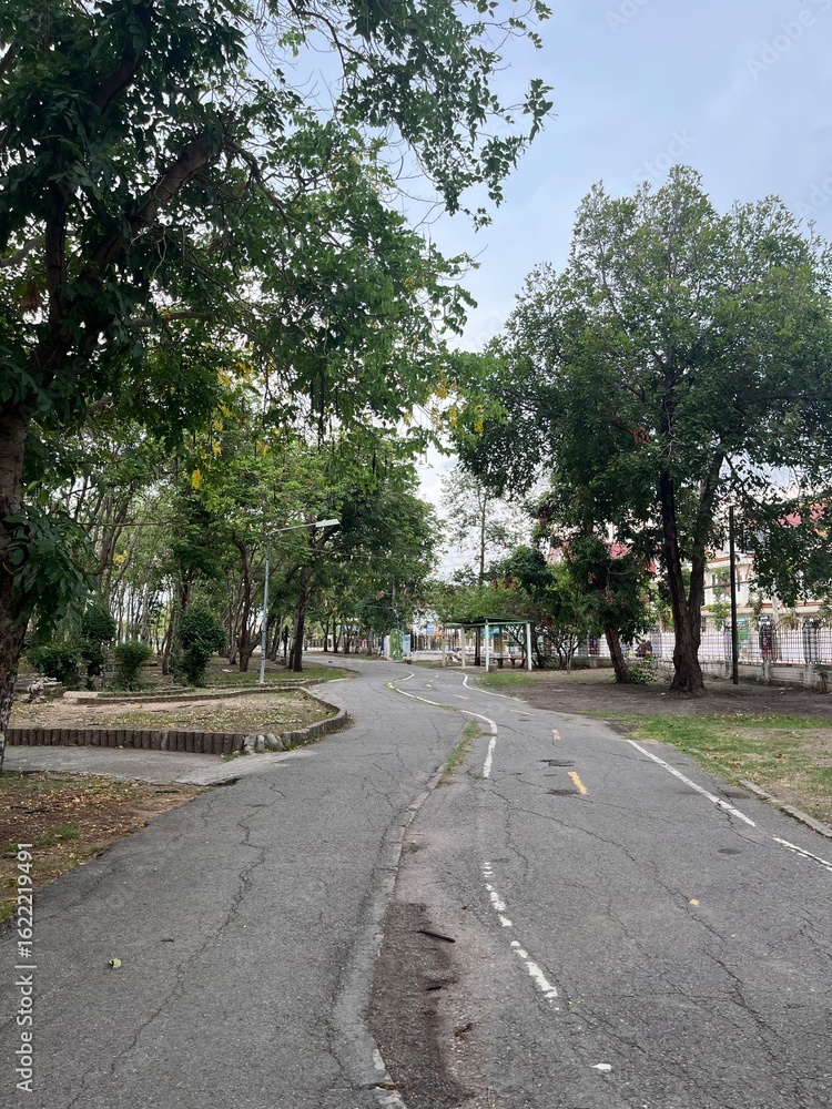 Road lanes in a public park Road lanes in a public park