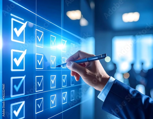 Hand checking digital checklist