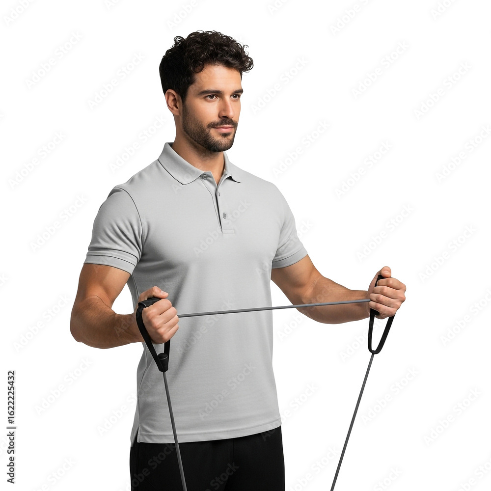 Resistance Band Workout Active Man Exercising for Fitness Strength Training Gym or Home Wellness Health Determination Resistance Band Workout Active Man Exercising for Fitness Strength Training Gym or Home Wellness Health Determination