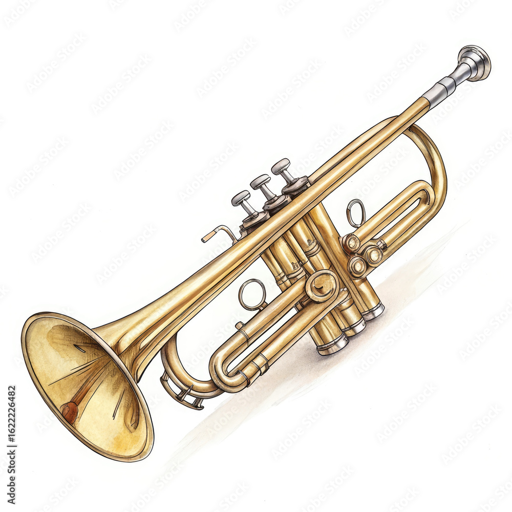 Naklejka premium Saxophone isolated on white background