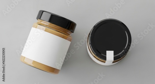Wallpaper Mural Smooth peanut butter jars with blank labels ready for branding Torontodigital.ca