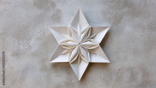 Folded paper star, intricate design