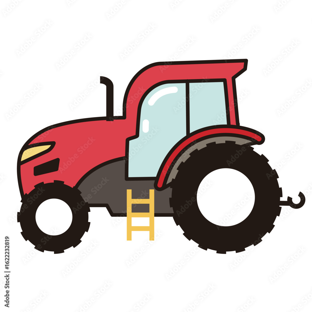Obraz premium 赤いトラクターのイラスト