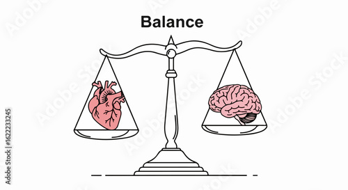 Balance Heart and Brain Illustration