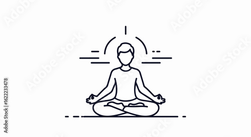 Meditating Person Illustration for Wellness and Relaxation