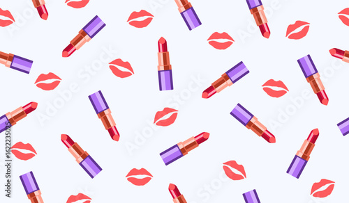 Cute lipstick pattern background vector design