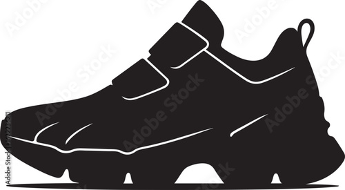 Minimalist futuristic athletic sneaker silhouette for modern shoes