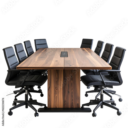 office conference table isolated on white and transparent background