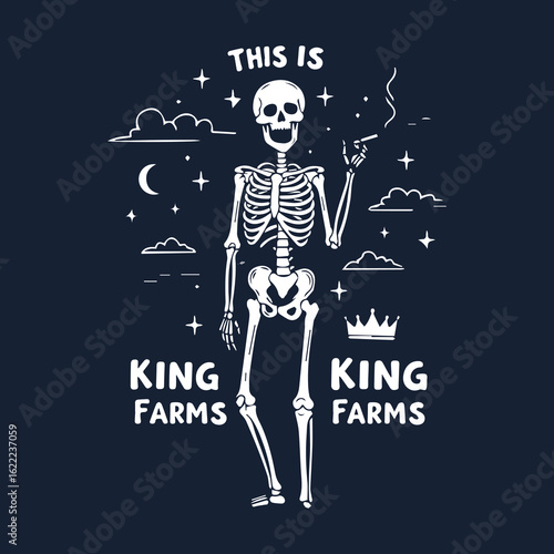 This Is King Farms Skeleton Halloween T-Shirt Design