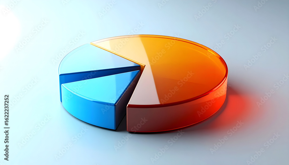 Obraz premium Colorful Glass Pie Chart Segments 