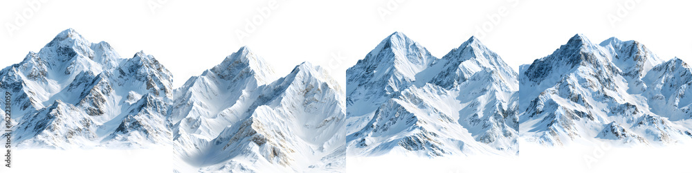 Obraz premium Snowy Mountain Range Collection: Majestic Peaks Landscape