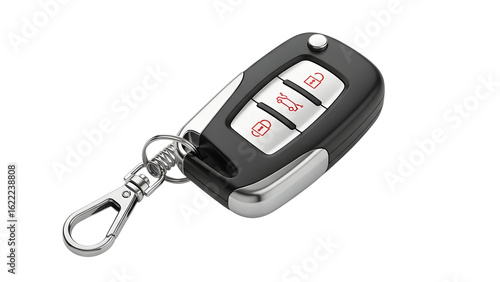 Car key fob remote control unlock lock security system automobile ignition vehicle transponder electronics on transparent background